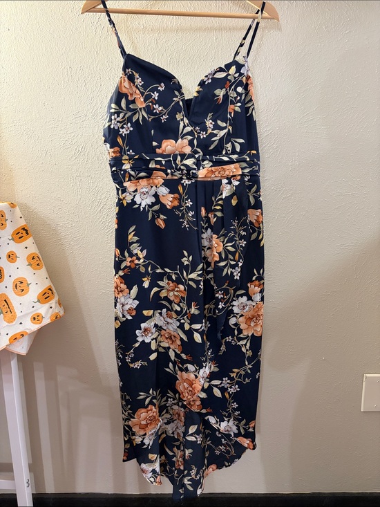 Lulus Dresses & Skirts - Lulu’s Floral Navy Spaghetti-Strap Dress